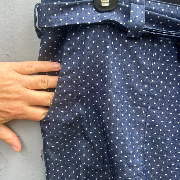 Bergstrom wide leg blue polka dot tie trouser, size 8 - Picture 4 of 10